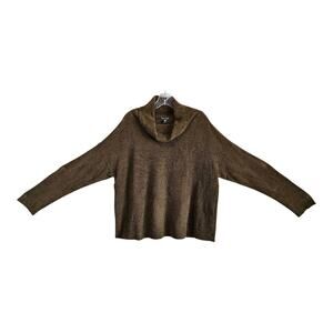 EILEEN FISHER Women's S Sweater Ribbed Moss Green Organic Cotton Oversized 46"